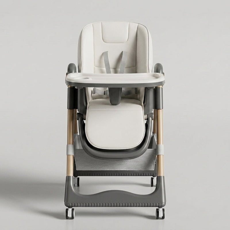 Reclining High Chair with Wheels — Foldable