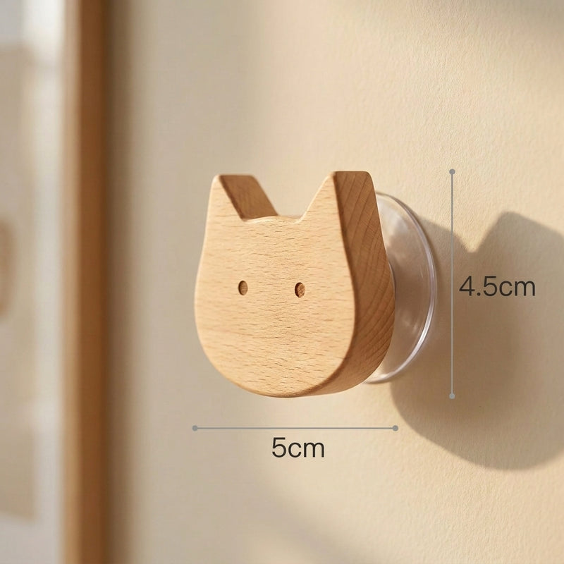 Wooden Animal Drawer Knobs & Hooks — Set