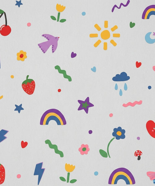 Stickers Muraux Doodle Colorés — Amovibles