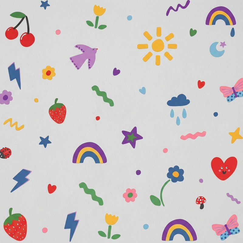 Colorful Doodle Wall Stickers — Removable