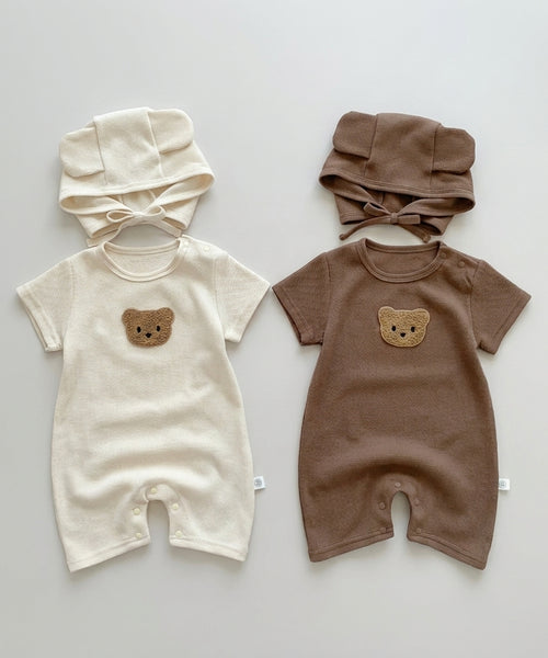 Body Été Gaufré Ourson — avec Bonnet à Oreilles