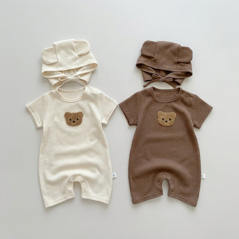 Body Été Gaufré Ourson — avec Bonnet à Oreilles