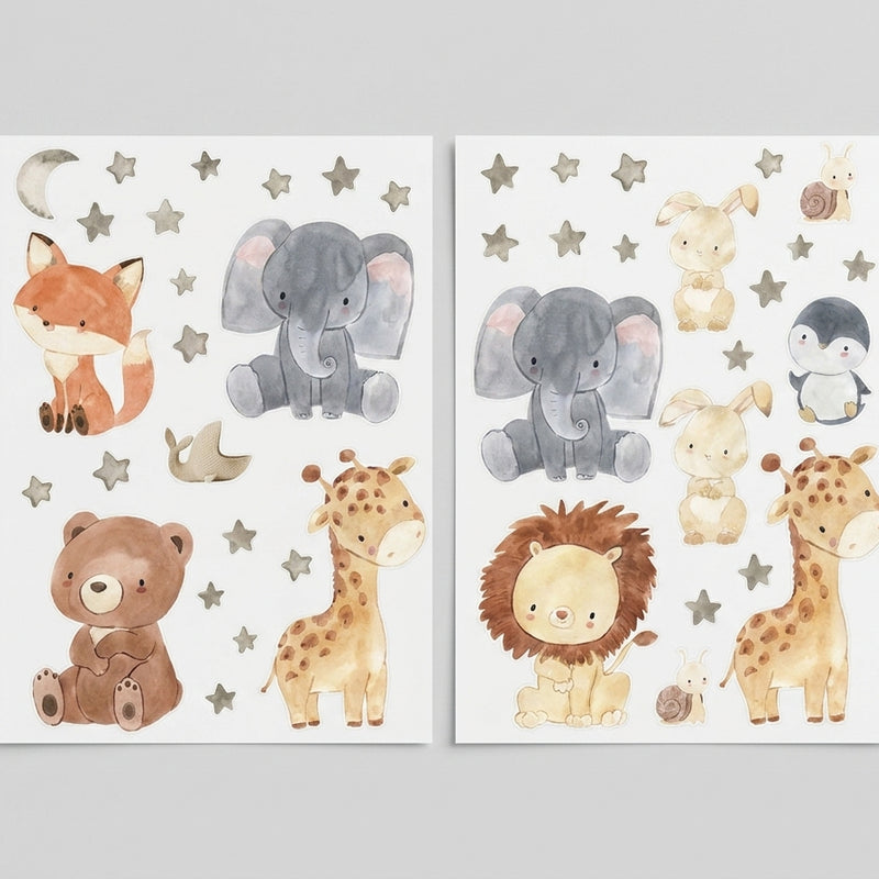 African Animals Wall Stickers — Set of 2