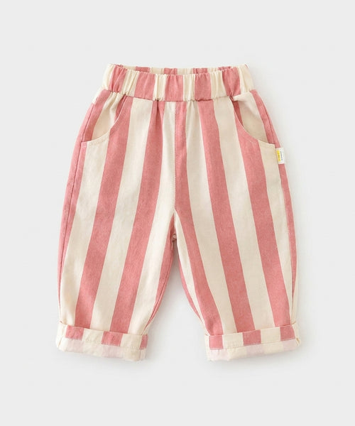 Pantalon Rayé Décontracté Enfant — Coton Automne