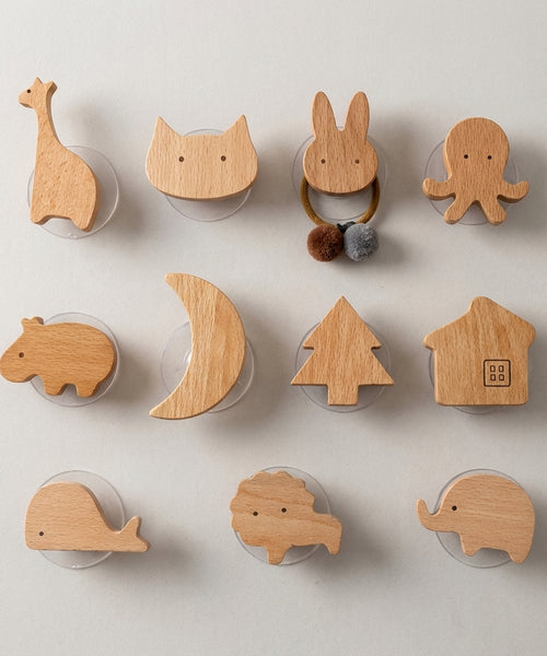 Boutons & Crochets de Tiroir Animaux en Bois — Lot