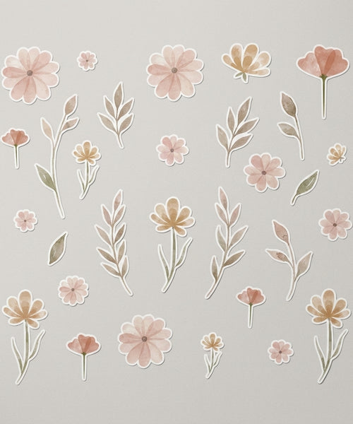 Boho Watercolor Flower Wall Stickers — Removable