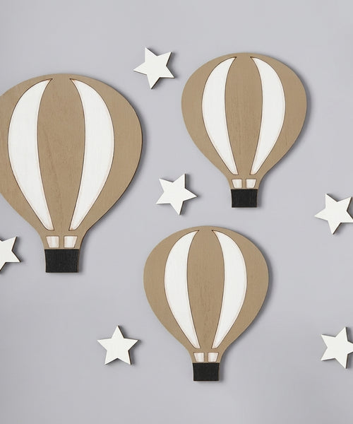Décoration Murale en Bois — Montgolfières Rustiques