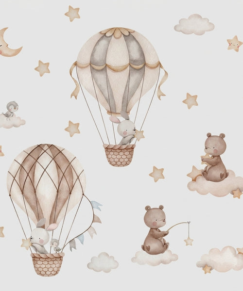 Hot Air Balloon & Animal Wall Stickers — Bedroom Decor