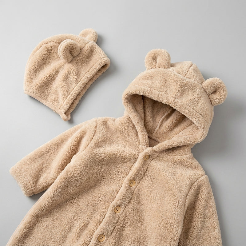 Plush Velvet Bear Jumpsuit — Autumn/Winter Softness
