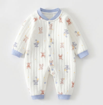 Combinaison Bébé Imprimé Ourson — Pyjama Coton Épais