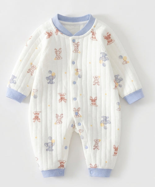 Combinaison Bébé Imprimé Ourson — Pyjama Coton Épais