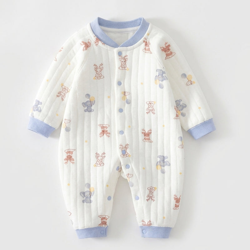 Combinaison Bébé Imprimé Ourson — Pyjama Coton Épais