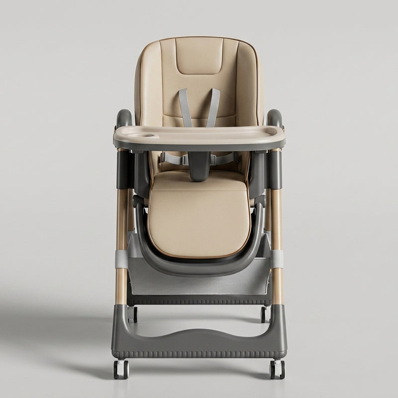Reclining High Chair with Wheels — Foldable