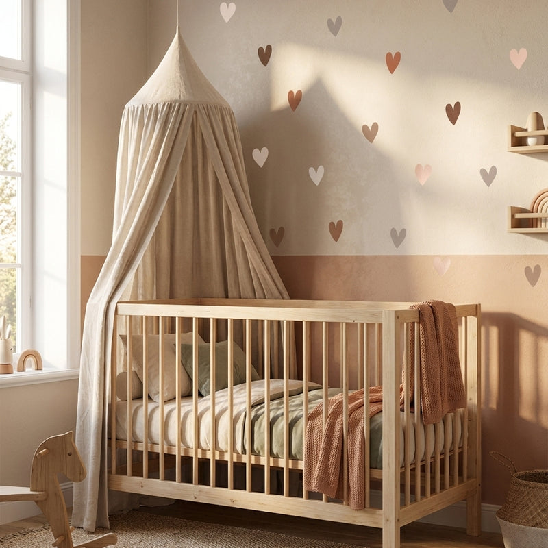 Boho Heart Wall Stickers — Soft Nursery Decor