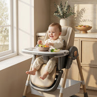 Reclining High Chair with Wheels — Foldable