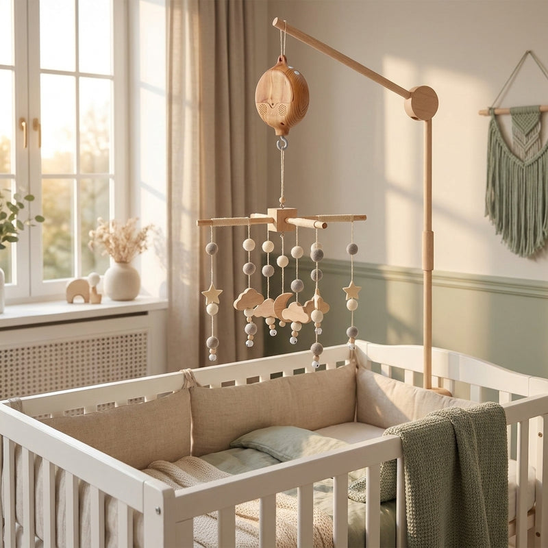 Wooden Rotating Musical Mobile — Crib Music Box