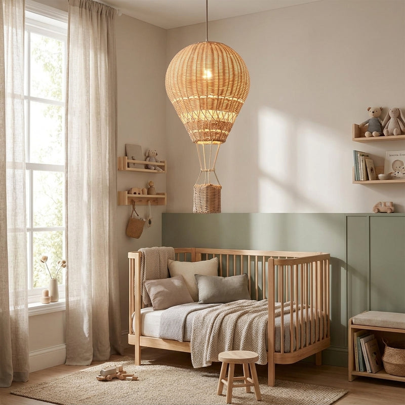 Suspension Lumineuse Montgolfières — Lustre Rotin LED