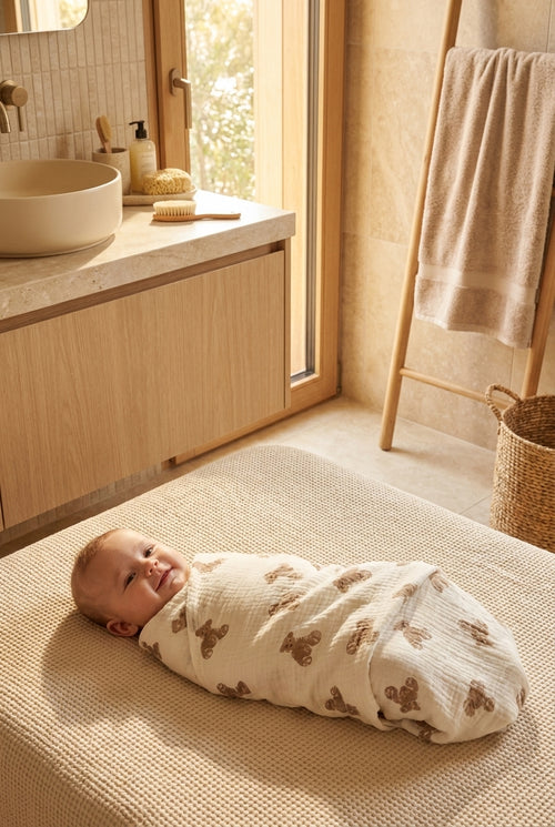 Cotton Muslin Swaddle 100x100cm — Multi-Use