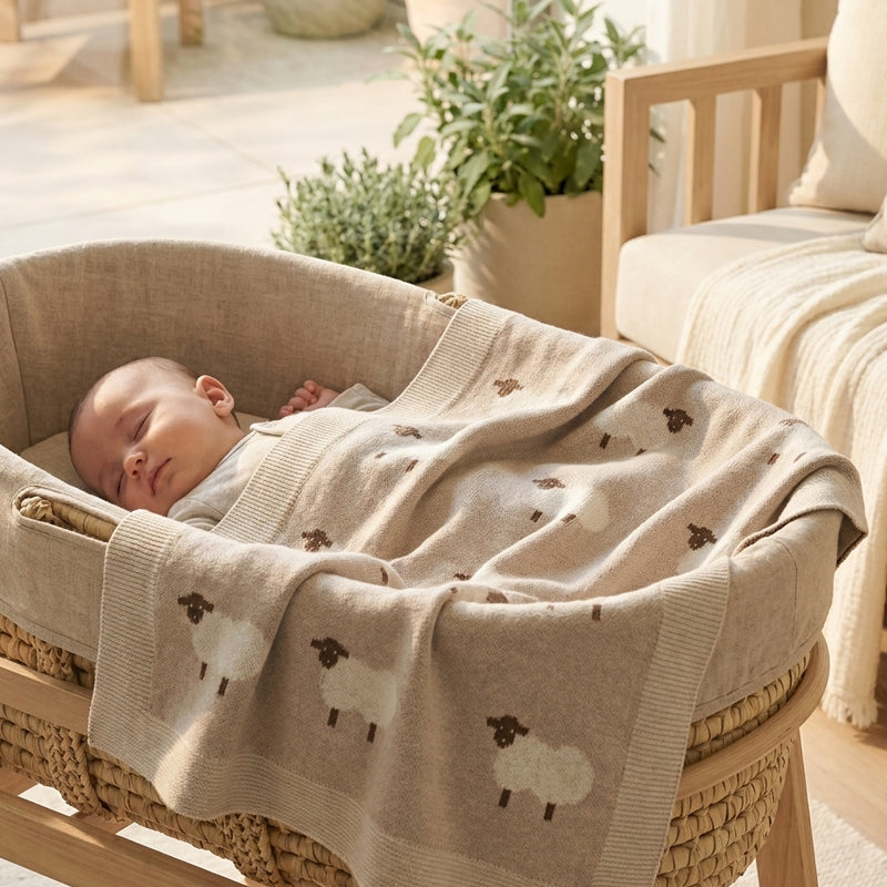Knitted Baby Blanket 90x70cm — Cozy Softness