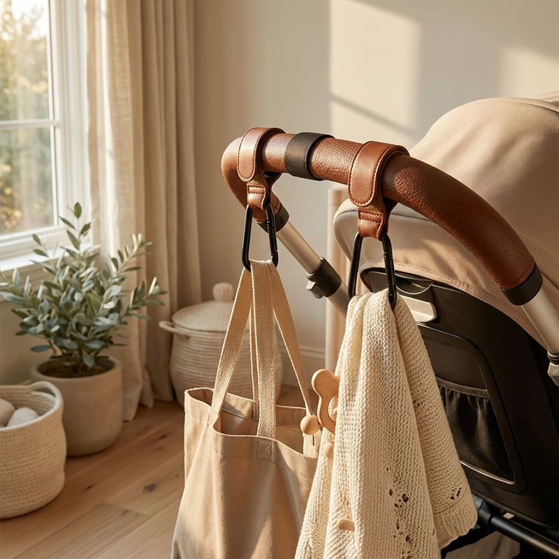 Premium Leather Stroller Hook