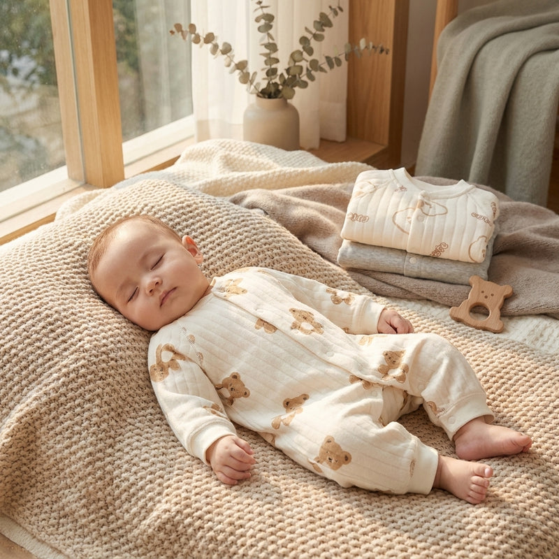 Combinaison Épaisse Ourson — Coton Chaud Hiver