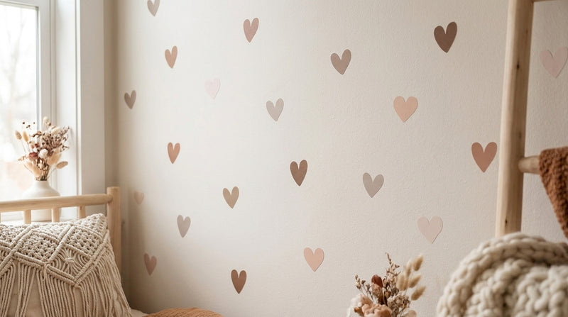 Boho Heart Wall Stickers — Soft Nursery Decor