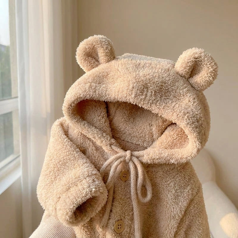 Plush Velvet Bear Jumpsuit — Autumn/Winter Softness