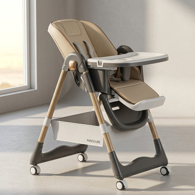 Reclining High Chair with Wheels — Foldable
