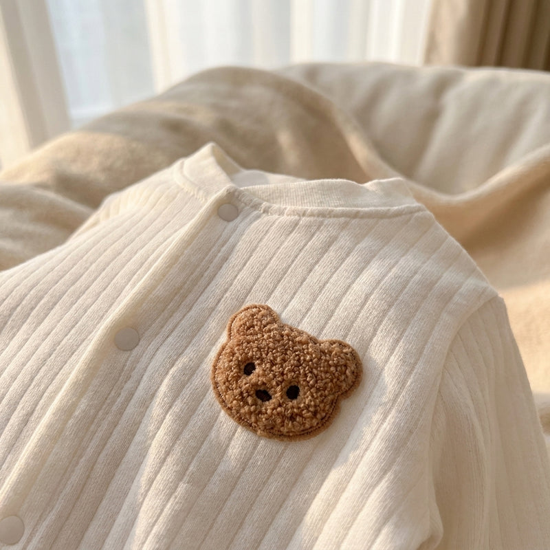 Cotton Bear Bodysuit — Solid Colour, 0-18 Months
