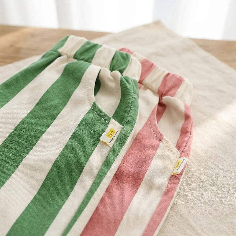 Striped Casual Kids Trousers — Autumn Cotton