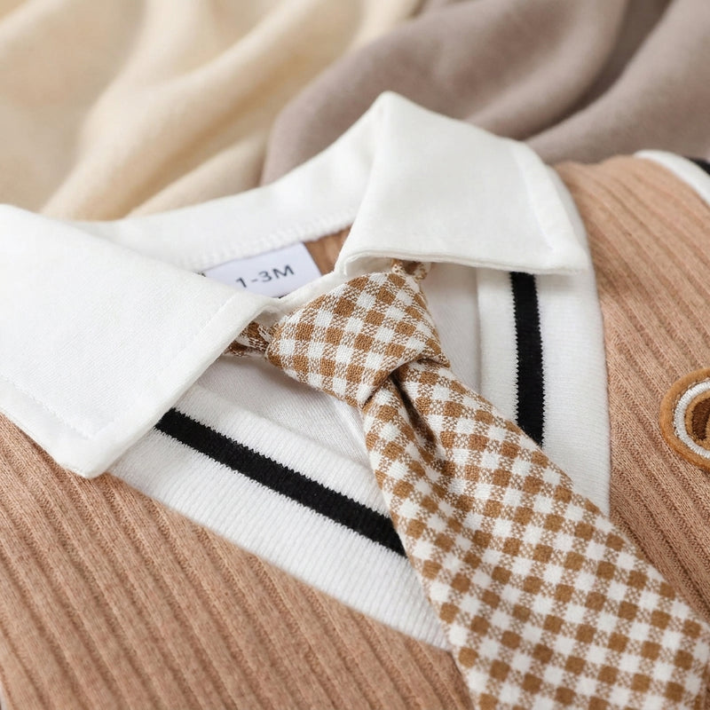 Little Gentleman Bear Jumpsuit — Special Occasion Outfit