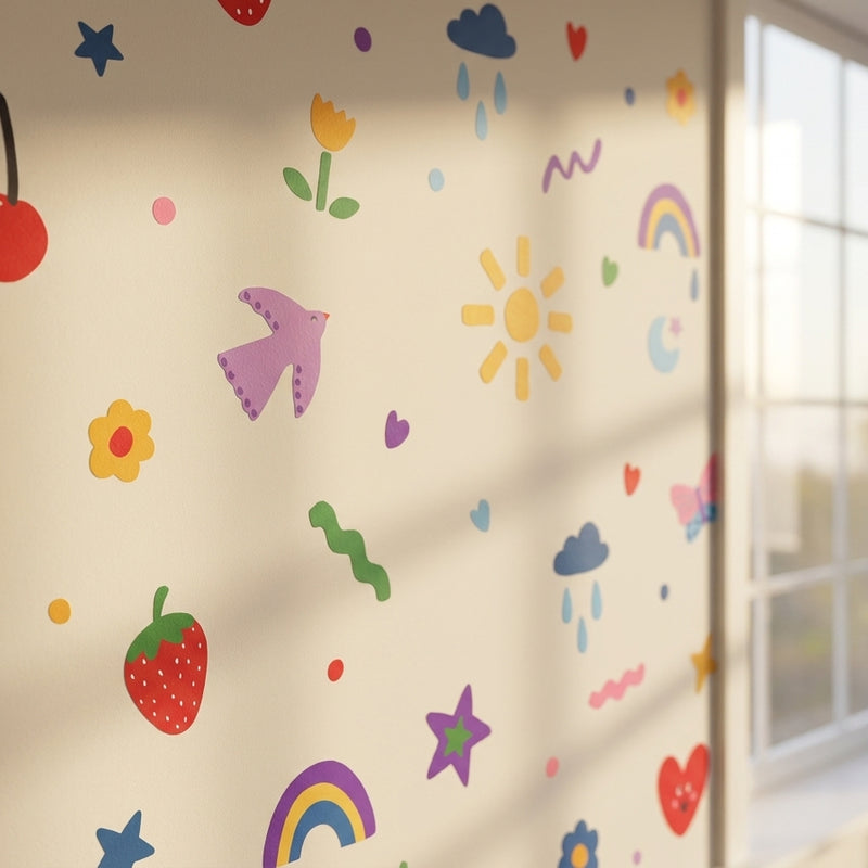Colorful Doodle Wall Stickers — Removable