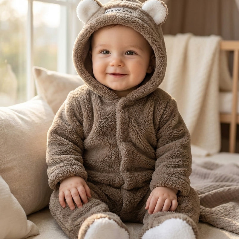 Bear Fleece Romper — Cosy Baby Sleepsuit