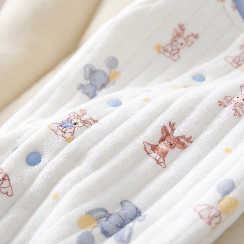 Combinaison Bébé Imprimé Ourson — Pyjama Coton Épais