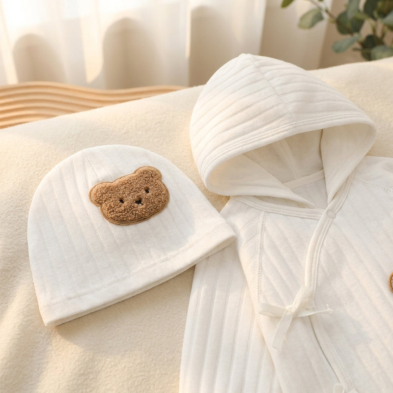 All-Season Bear Romper — with Matching Hat