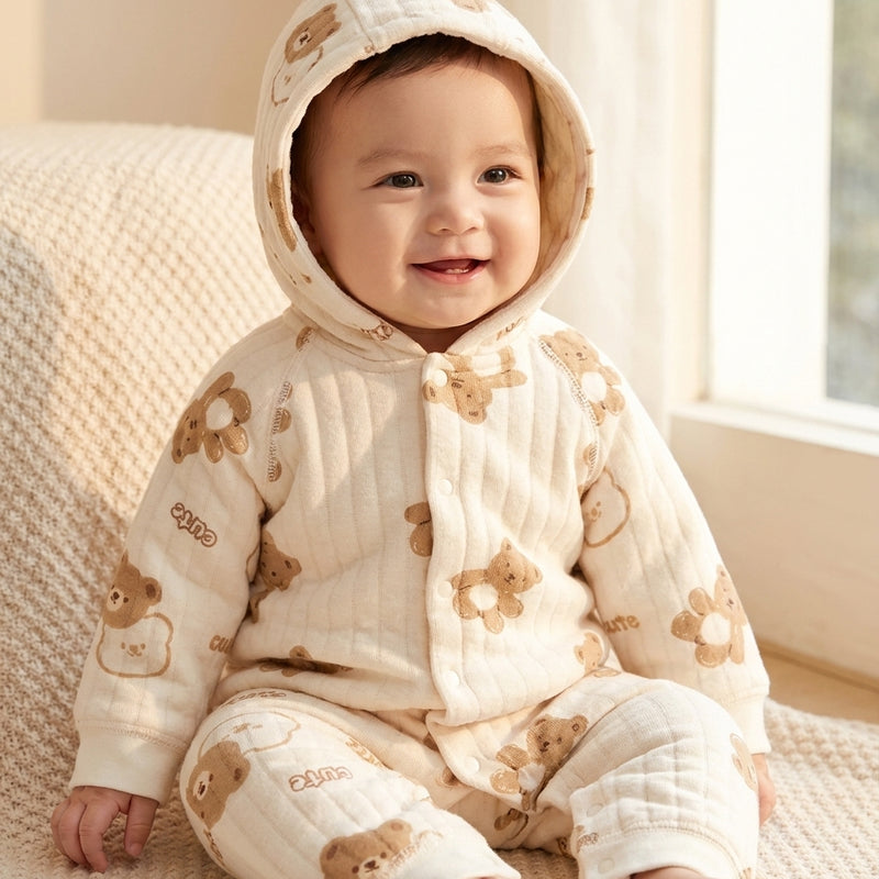 Combinaison Épaisse Ourson — Coton Chaud Hiver