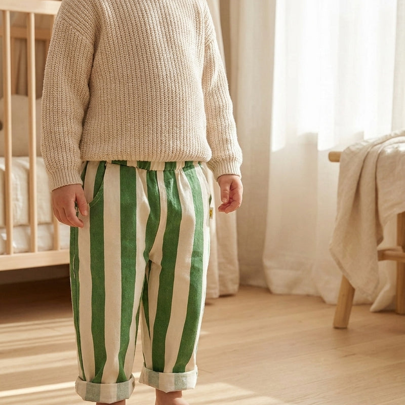 Striped Casual Kids Trousers — Autumn Cotton