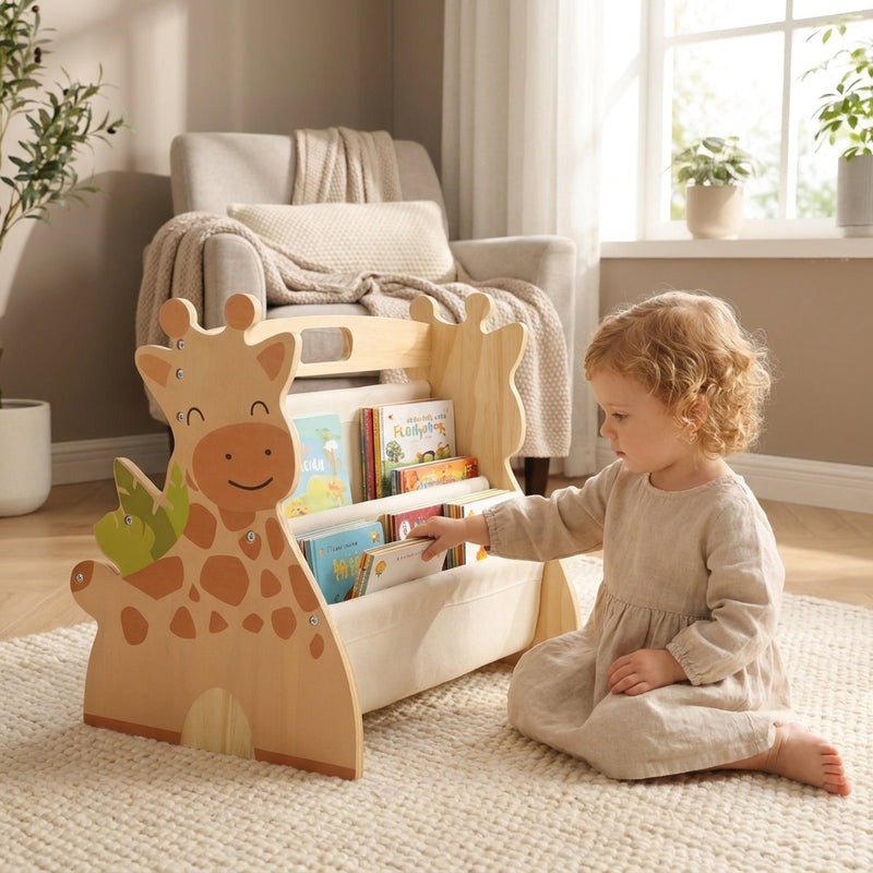 Montessori Wooden Bookshelf, 2-Tier — Baby Book Storage