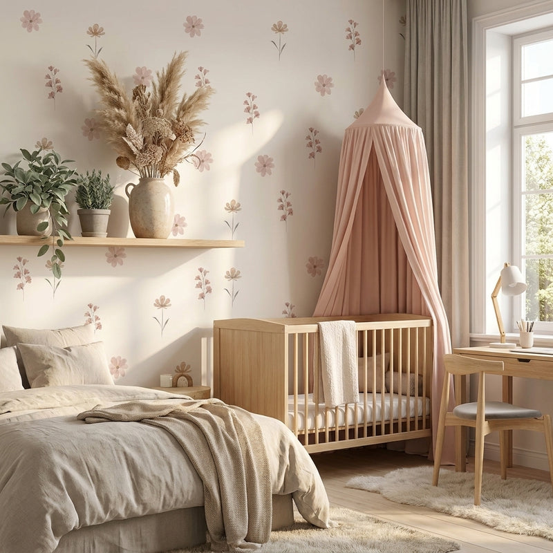 Watercolor Floral Wall Decals — Set of 28