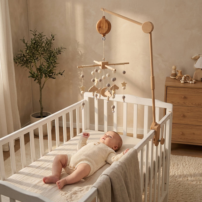 Wooden Rotating Musical Mobile — Crib Music Box