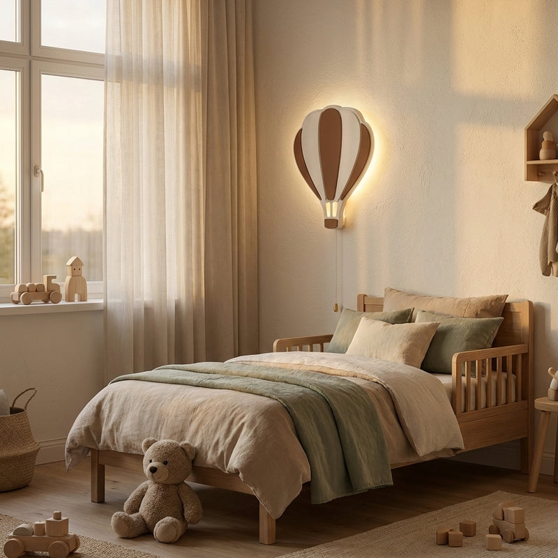 Lampe Murale LED Veilleuse — Montgolfière, Nuage ou Lune
