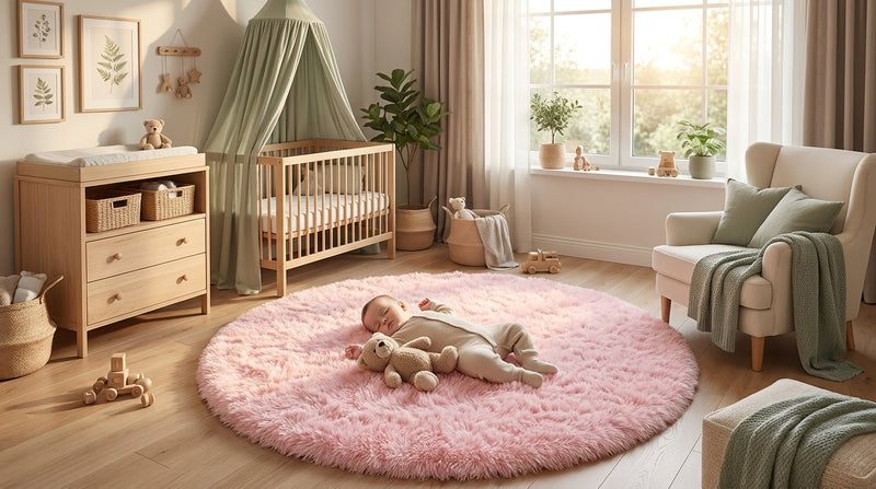 Fluffy Round Rug — Kids' Room Decor