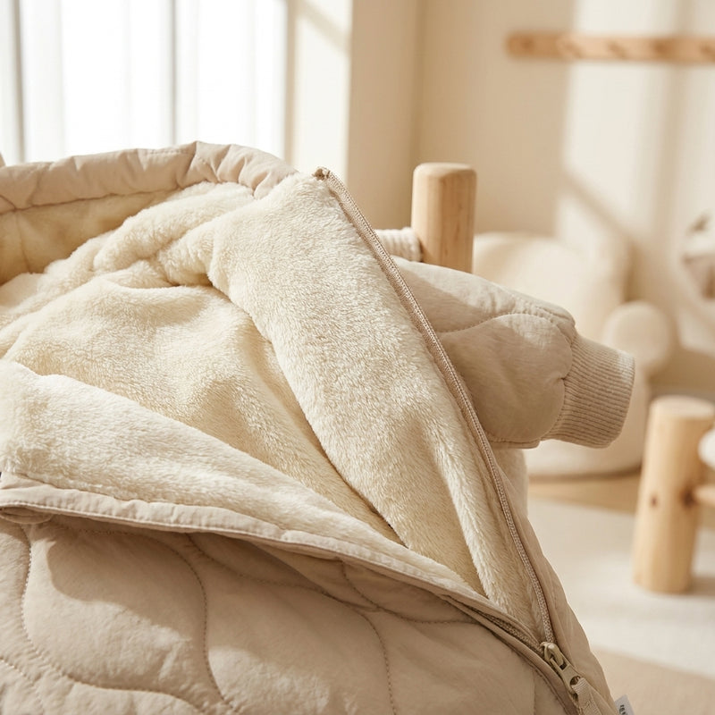 Bear Snowsuit — Fleece-Lined Winter Romper