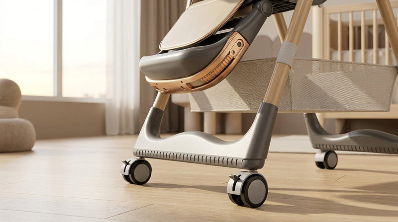 Reclining High Chair with Wheels — Foldable