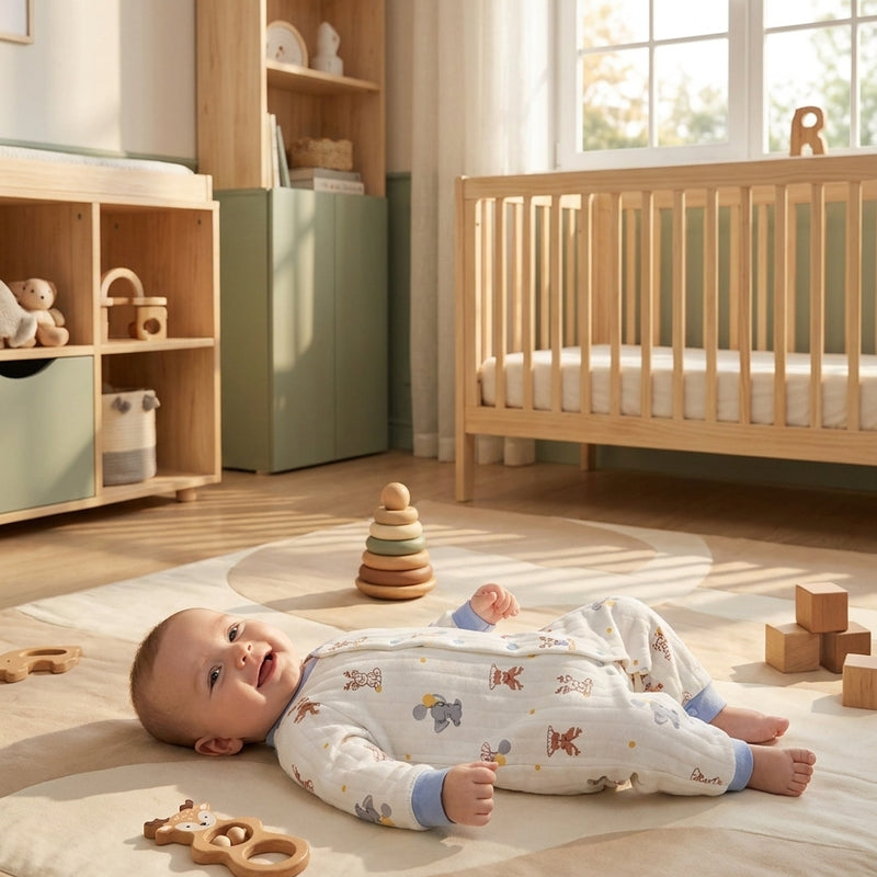 Combinaison Bébé Imprimé Ourson — Pyjama Coton Épais