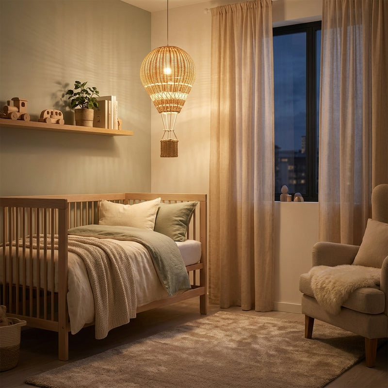 Suspension Lumineuse Montgolfières — Lustre Rotin LED