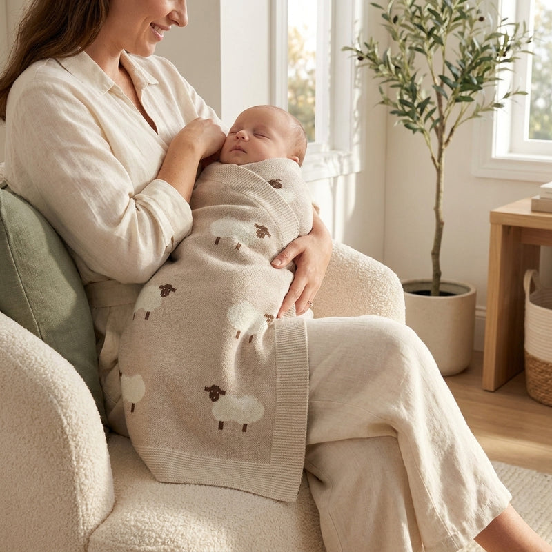 Knitted Baby Blanket 90x70cm — Cozy Softness