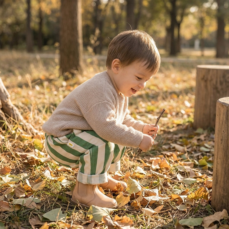 Striped Casual Kids Trousers — Autumn Cotton