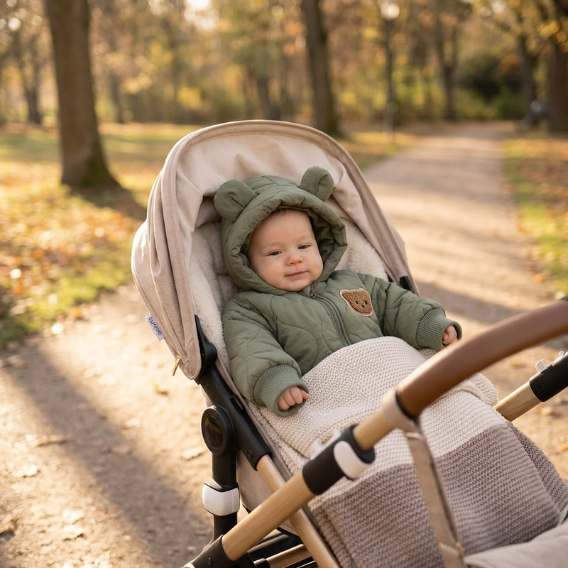 Bear Snowsuit — Fleece-Lined Winter Romper