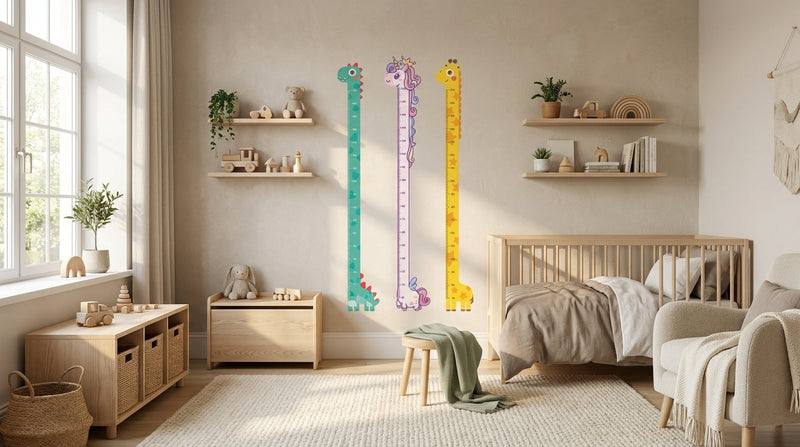 Animal Growth Chart Wall Decal — 180cm Height Stickers